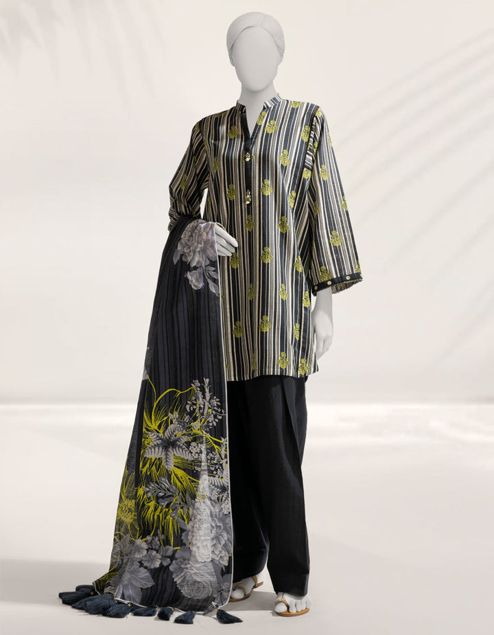 Khaddar Multicolor Unstitched Suit - J. Junaid Jamshed