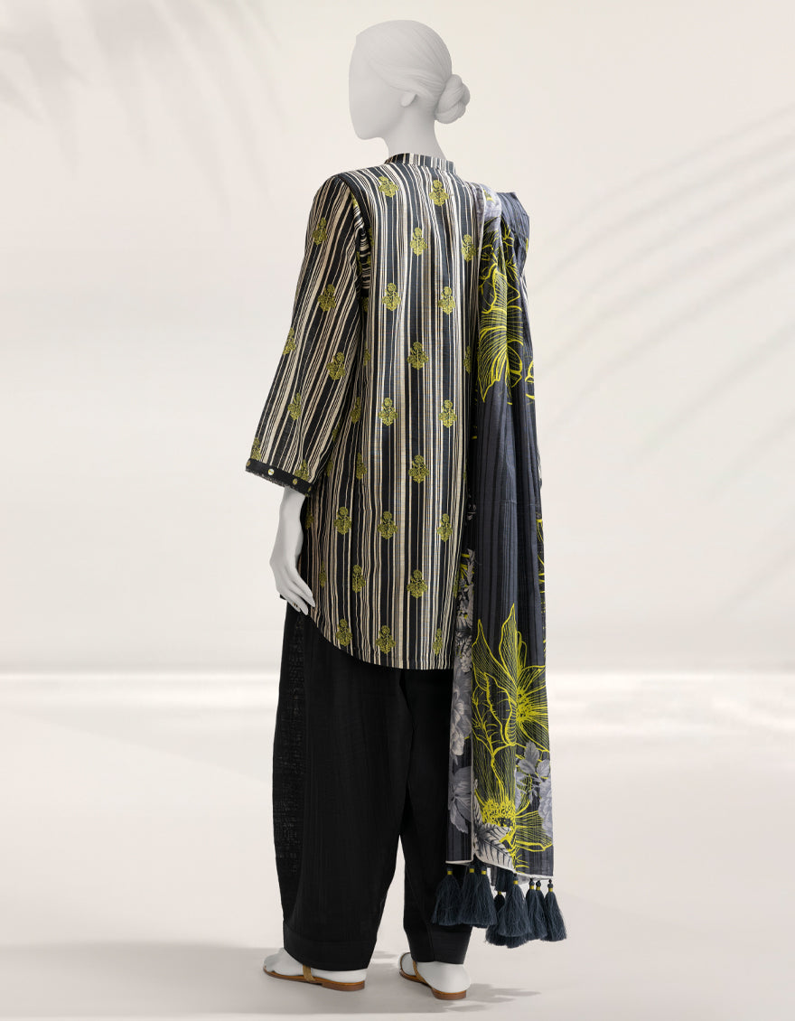 Khaddar Multicolor Unstitched Suit - J. Junaid Jamshed