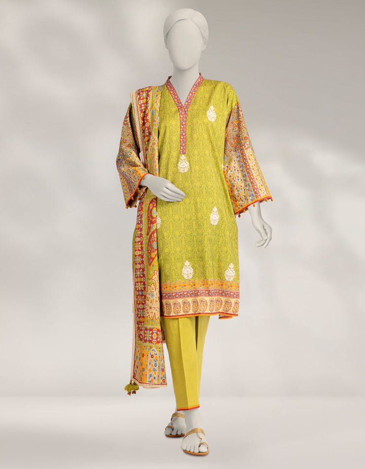 Pashmina Green Unstitched Suit - J. Junaid Jamshed