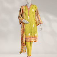 Pashmina Green Unstitched Suit - J. Junaid Jamshed