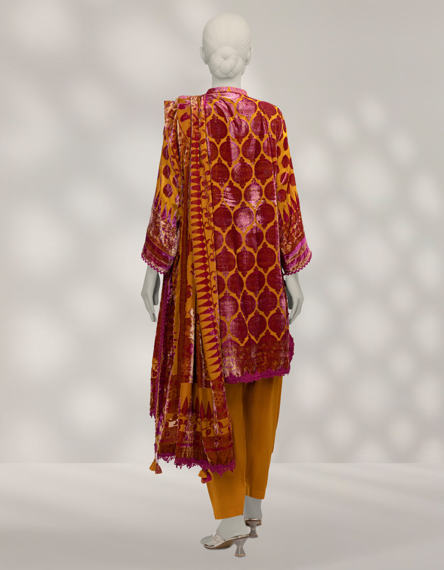 Palachi Multicolor Unstitched Suit - J. Junaid Jamshed