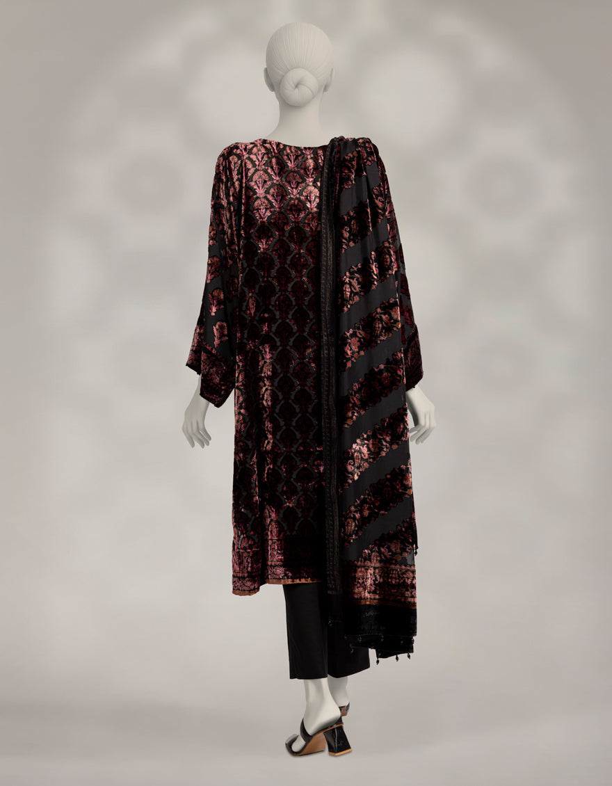 Palachi Multicolor Unstitched Suit - J. Junaid Jamshed