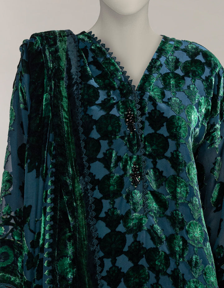 Palachi Multicolor Unstitched Suit - J. Junaid Jamshed