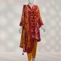 Palachi Multicolor Unstitched Suit - J. Junaid Jamshed