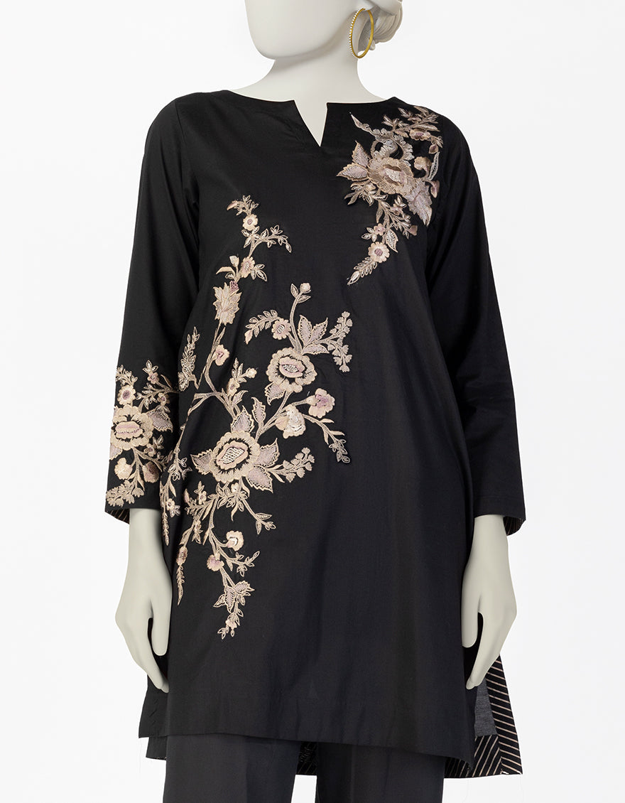 Lawn Black Kurti - J. Junaid Jamshed