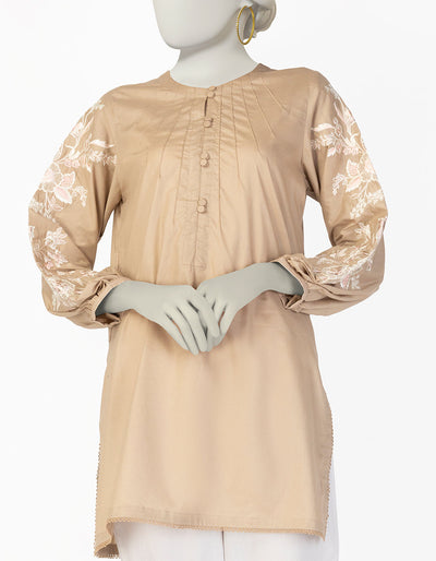 Lawn Brown Kurti - J. Junaid Jamshed