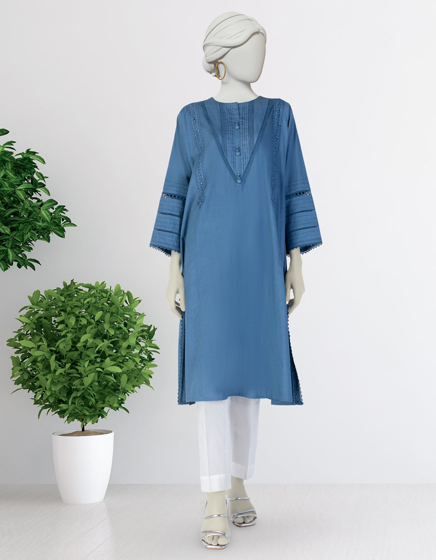 Lawn Blue Kurti - J. Junaid Jamshed