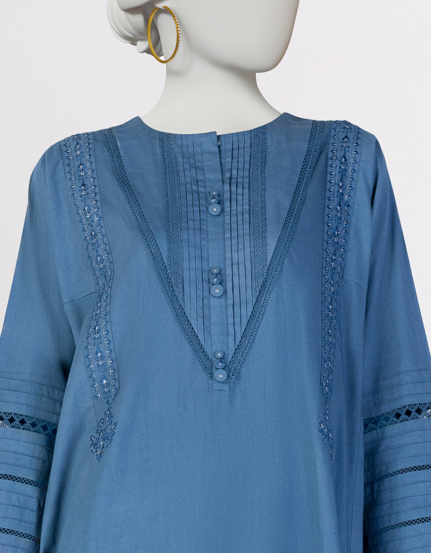 Lawn Blue Kurti - J. Junaid Jamshed