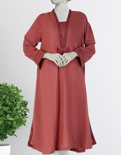 Lawn Brown Kurti - J. Junaid Jamshed