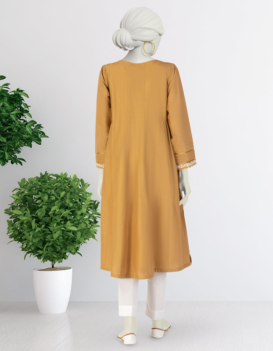 Lawn Orange Kurti - J. Junaid Jamshed