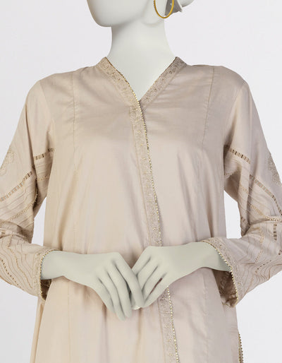 Lawn Brown Kurti - J. Junaid Jamshed