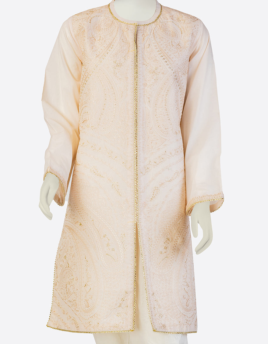 Lawn Beige Kurti - J. Junaid Jamshed