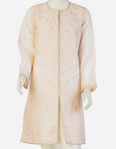 Lawn Beige Kurti - J. Junaid Jamshed