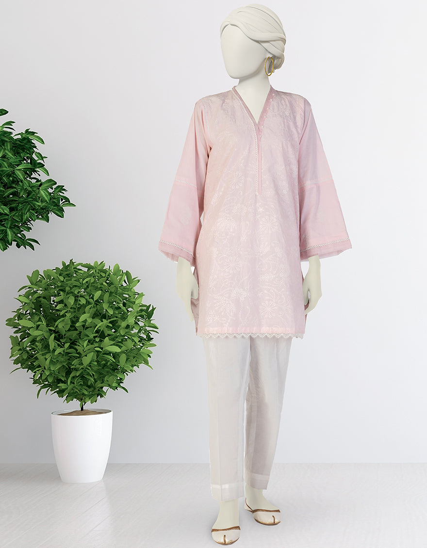 Lawn Pink Kurti - J. Junaid Jamshed