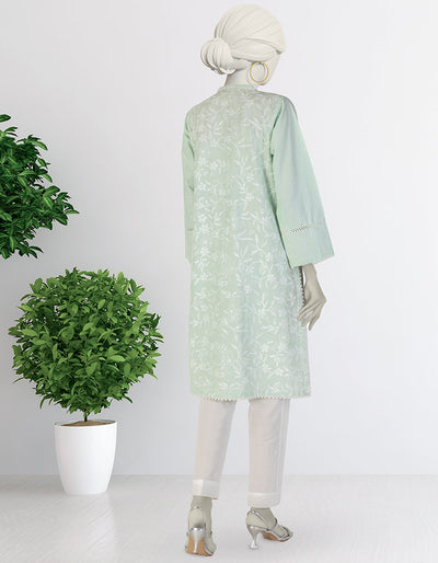 Lawn Green Kurti - J. Junaid Jamshed