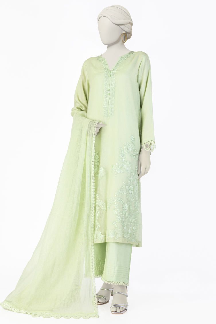 Khaddi Green Stitched Suit - J. Junaid Jamshed