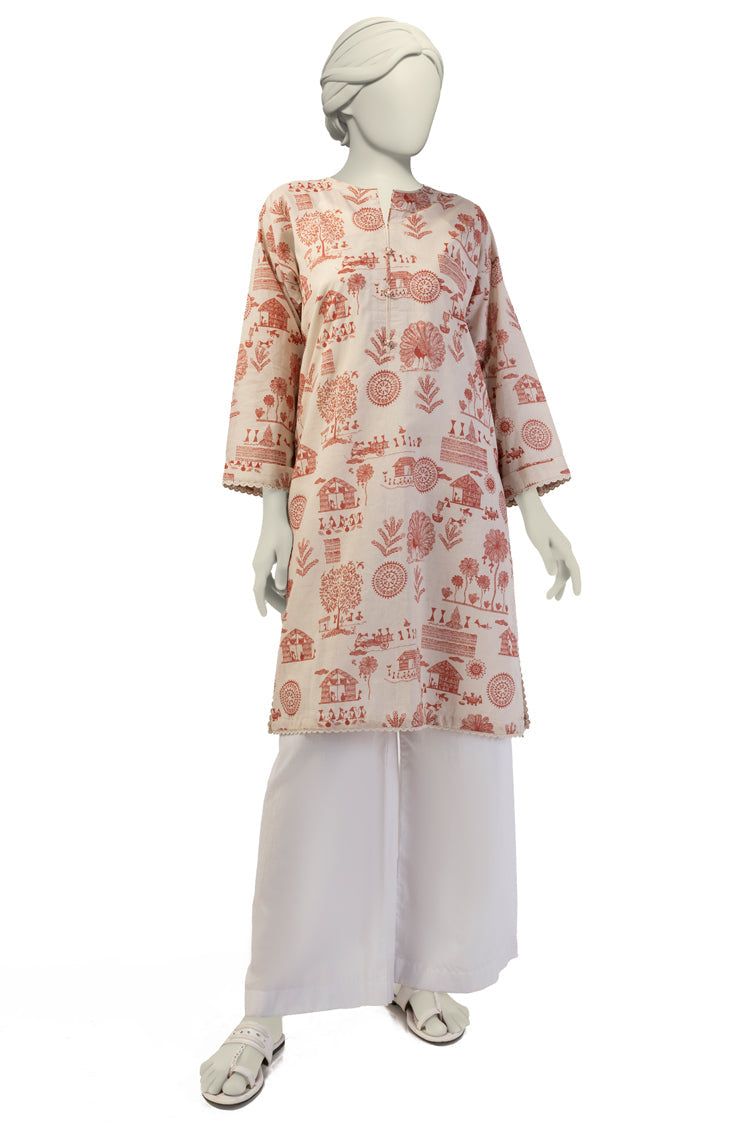 Lawn White Kurti- J. Junaid Jamshed