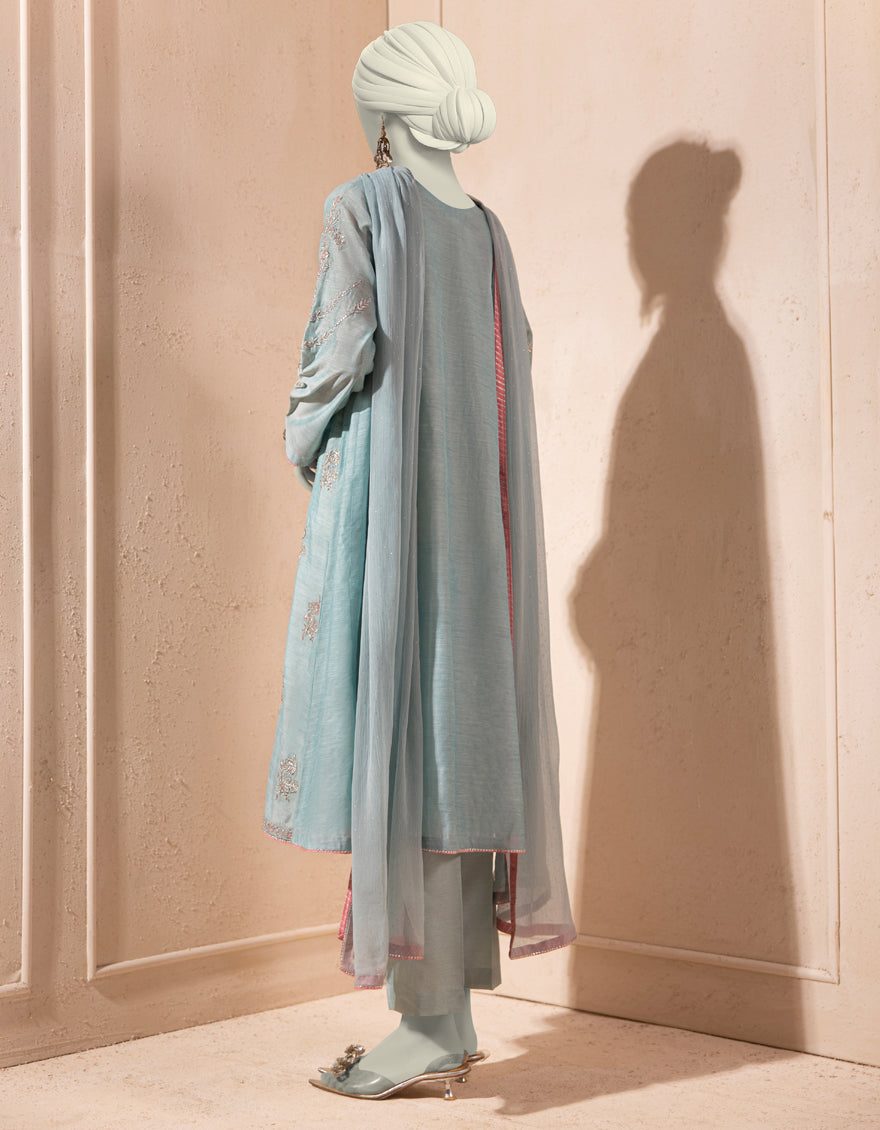 Paper Cotton Turquoise Stitched Suit - J. Junaid Jamshed