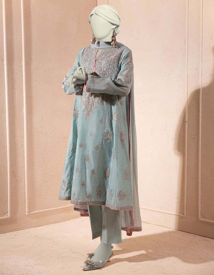 Paper Cotton Turquoise Stitched Suit - J. Junaid Jamshed
