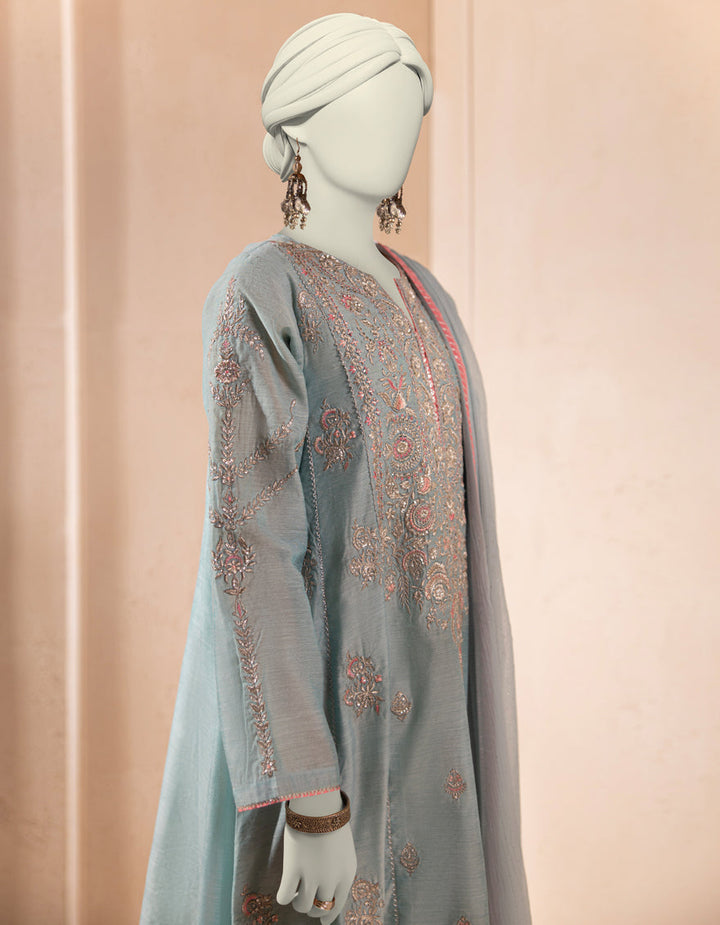 Paper Cotton Turquoise Stitched Suit - J. Junaid Jamshed