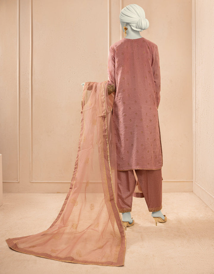 Paper Cotton Pink Stitched Suit - J. Junaid Jamshed