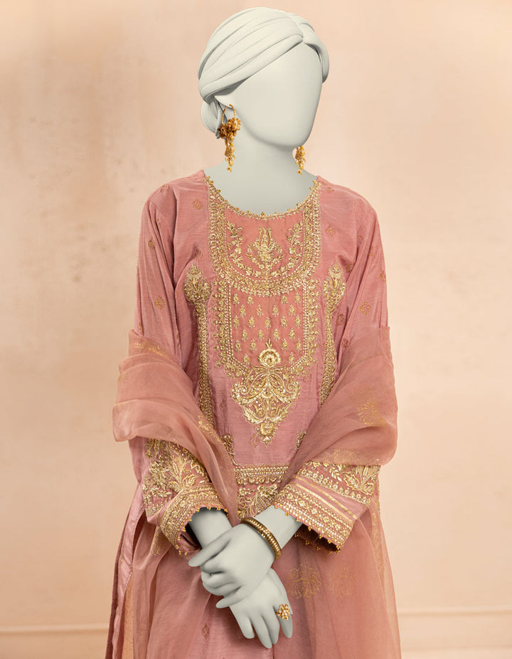 Paper Cotton Pink Stitched Suit - J. Junaid Jamshed