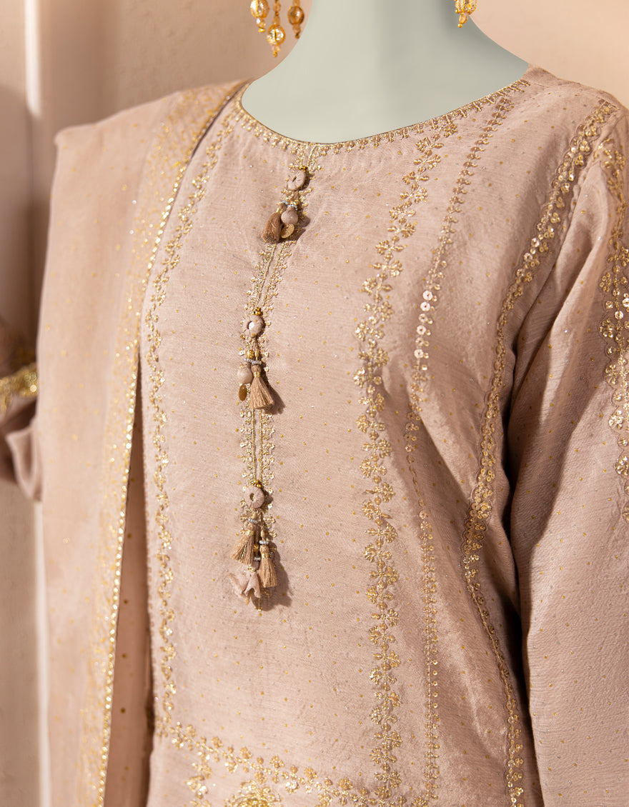 Paper Cotton Beige Stitched Suit - J. Junaid Jamshed