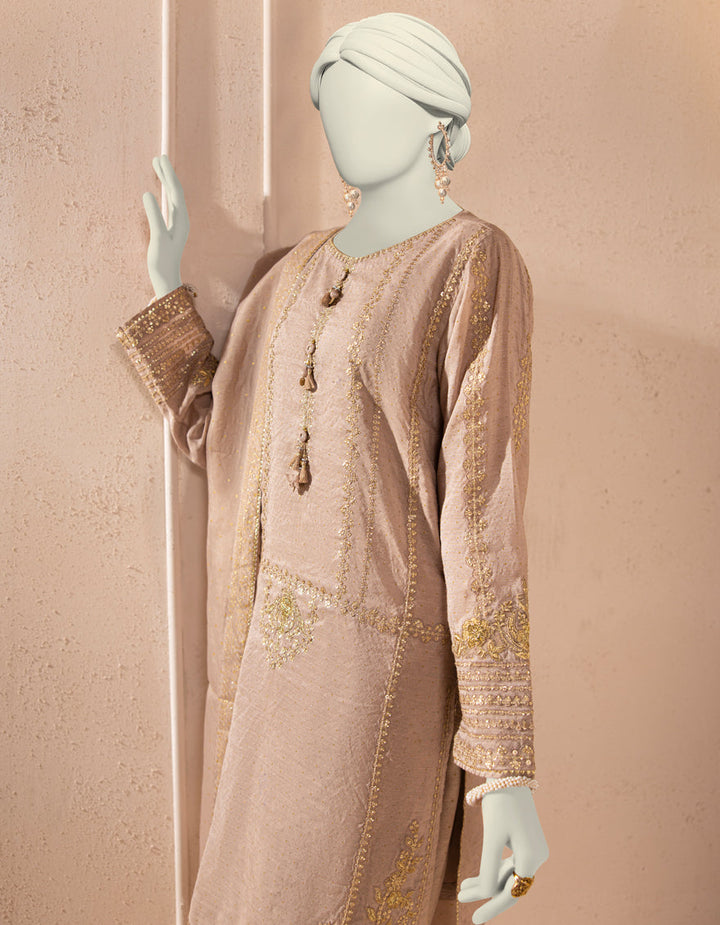 Paper Cotton Beige Stitched Suit - J. Junaid Jamshed