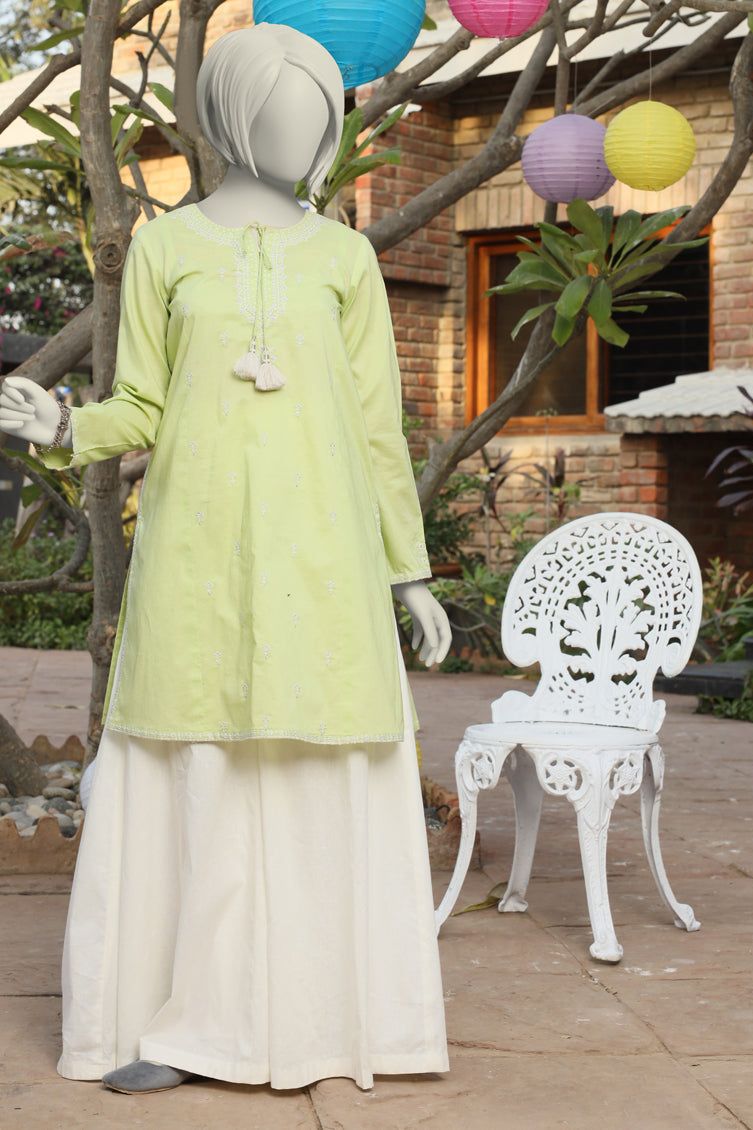 Lawn Green Kurti - J. Junaid Jamshed