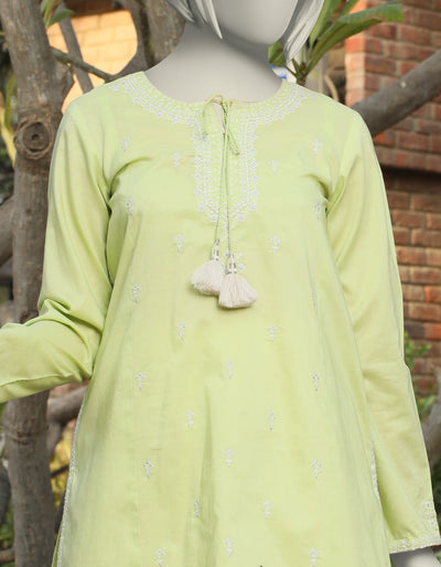 Lawn Green Kurti - J. Junaid Jamshed