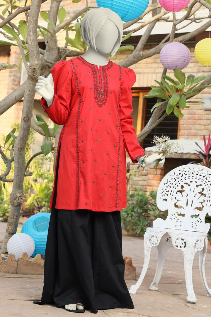 Lawn Red Kurti - J. Junaid Jamshed