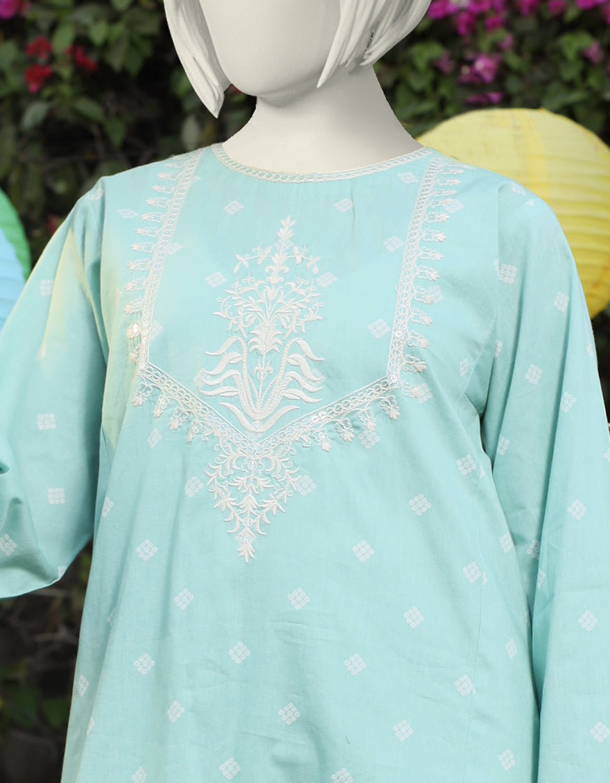 Lawn Green Kurti - J. Junaid Jamshed