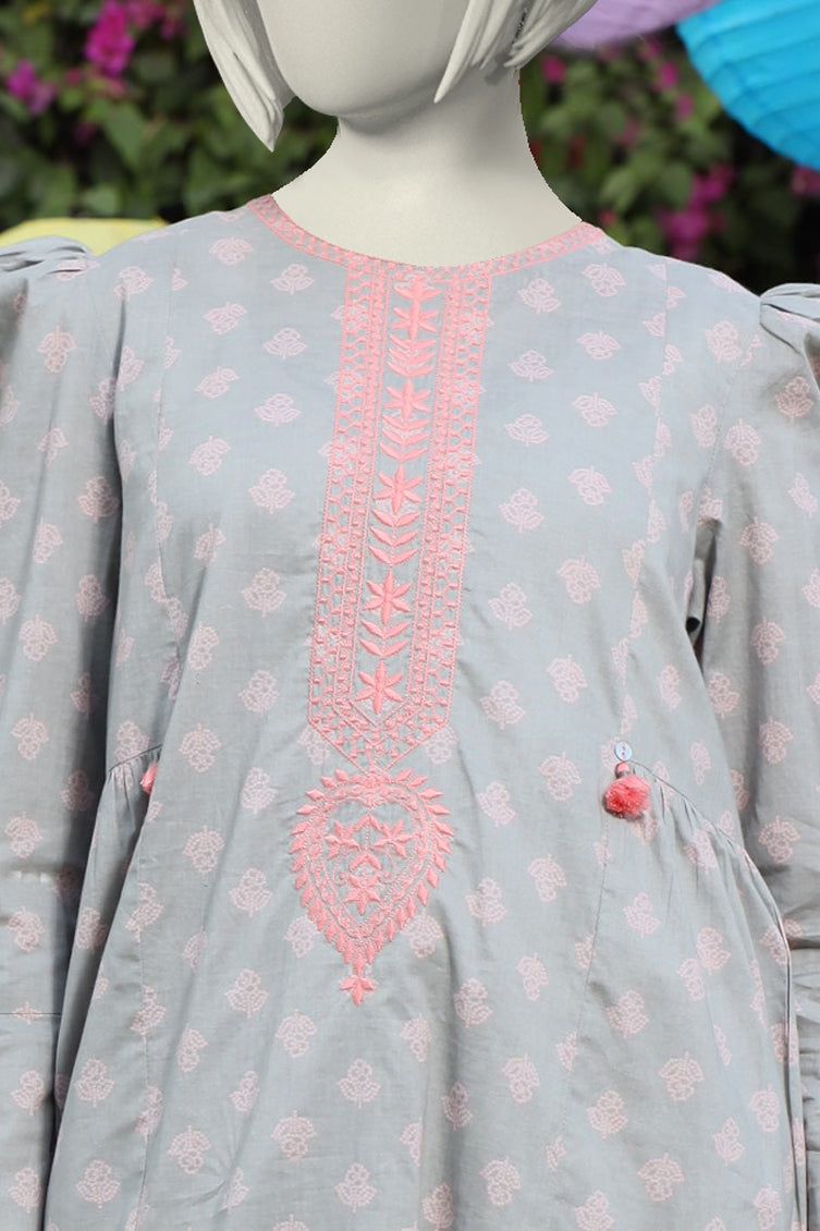 Lawn Grey Kurti - J. Junaid Jamshed