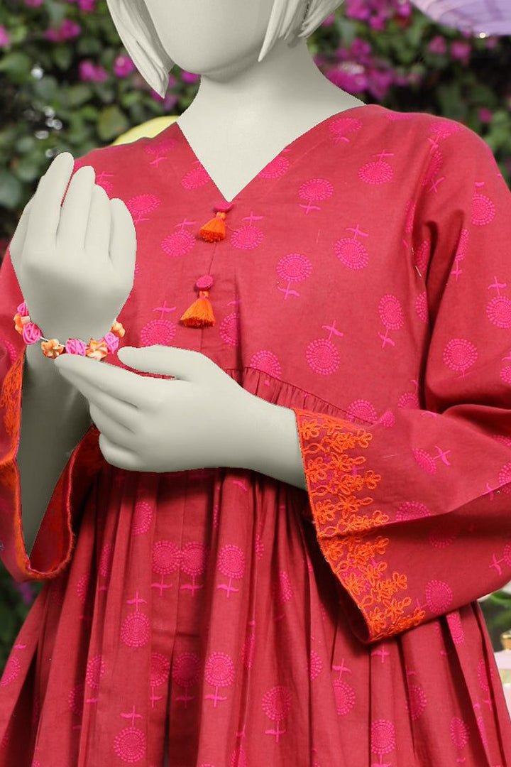 Lawn Red Kurti - J. Junaid Jamshed
