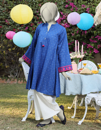 Lawn Blue Kurti - J. Junaid Jamshed