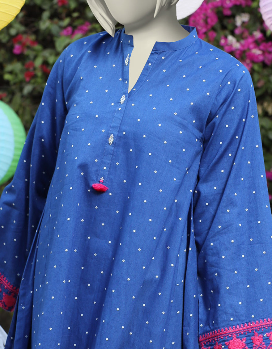 Lawn Blue Kurti - J. Junaid Jamshed