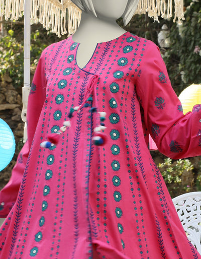 Lawn Pink Kurti - J. Junaid Jamshed