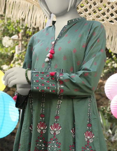 Dyed Green Kurti - J. Junaid Jamshed