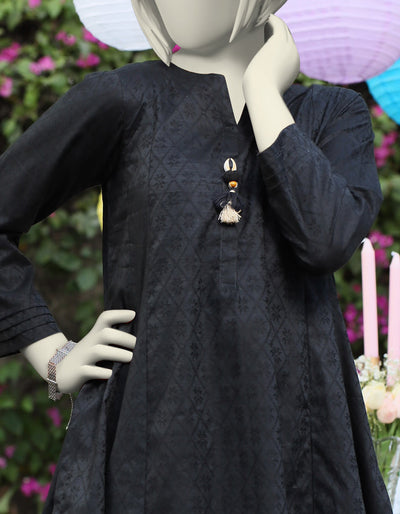 Textured Black Kurti - J. Junaid Jamshed