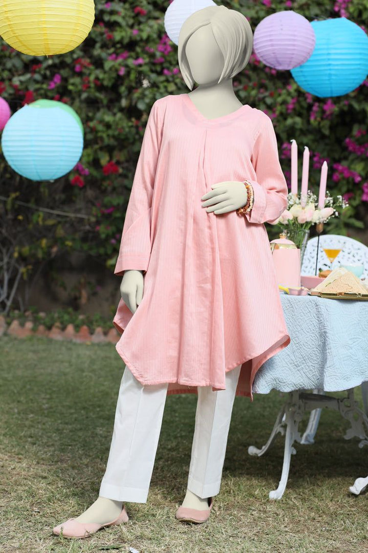 Textured Pink Kurti - J. Junaid Jamshed