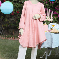 Textured Pink Kurti - J. Junaid Jamshed