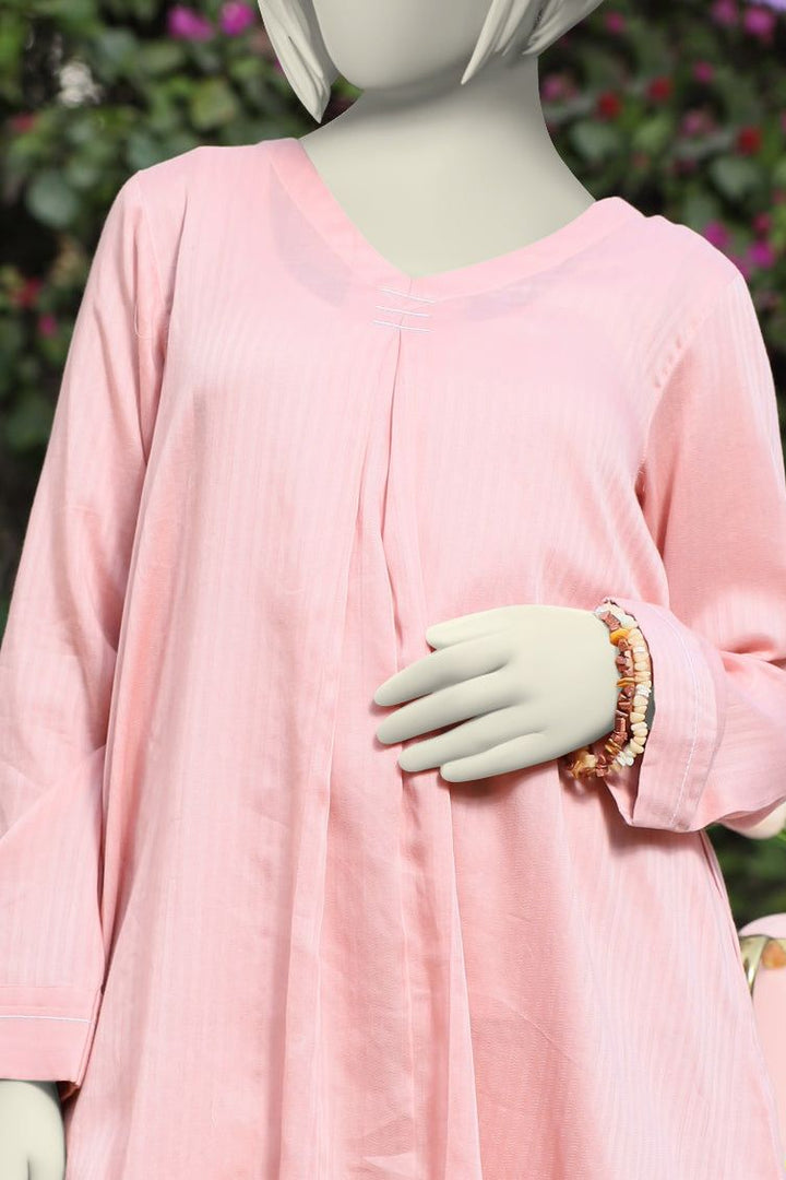 Textured Pink Kurti - J. Junaid Jamshed