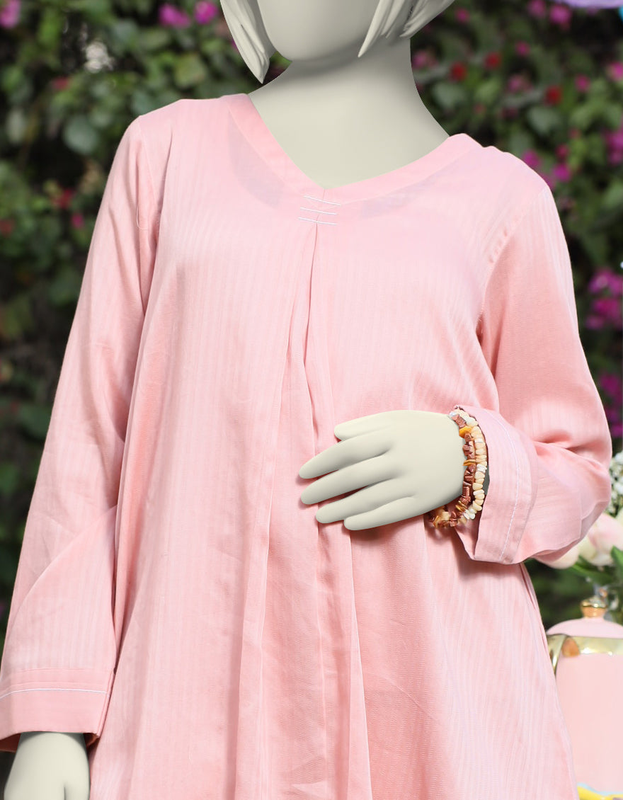 Textured Pink Kurti - J. Junaid Jamshed