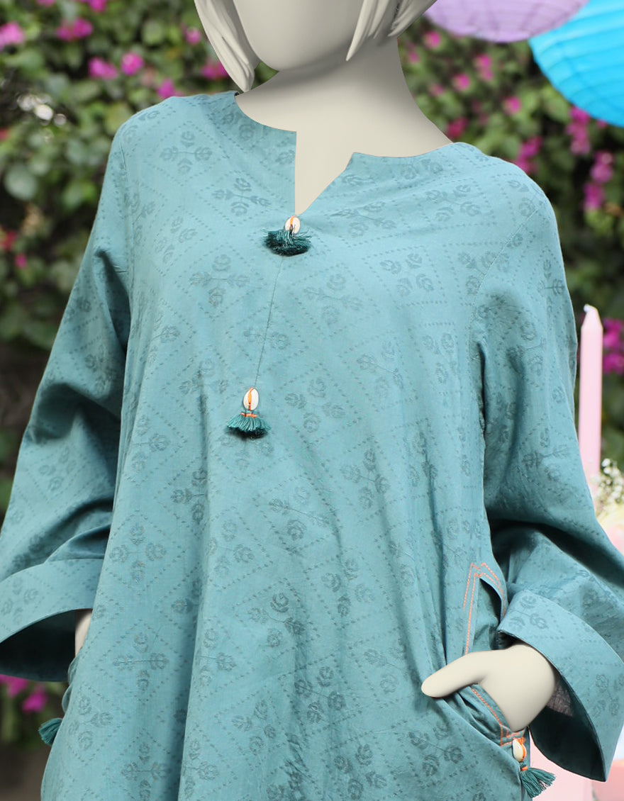 Dyed Green Kurti - J. Junaid Jamshed