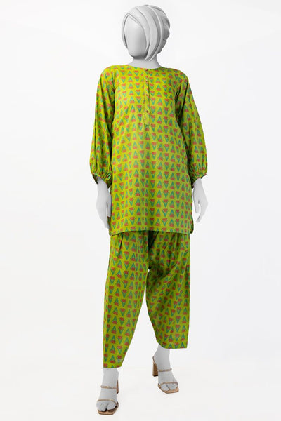 Lawn Green Kurti - J. Junaid Jamshed