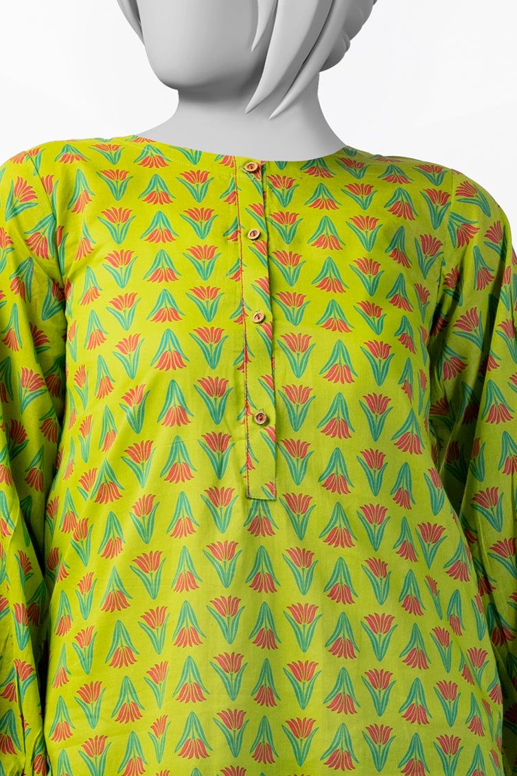 Lawn Green Kurti - J. Junaid Jamshed