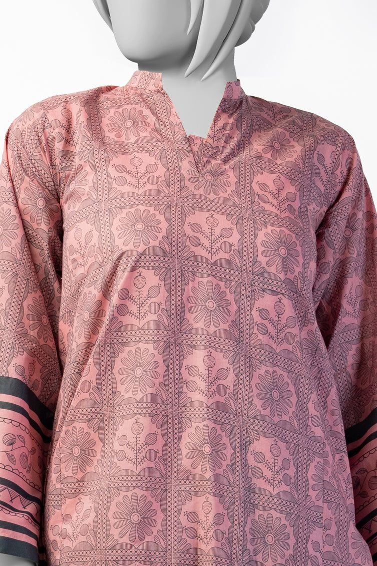 Lawn Pink Kurti - J. Junaid Jamshed