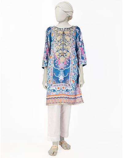 Lawn Blue Kurti - J. Junaid Jamshed