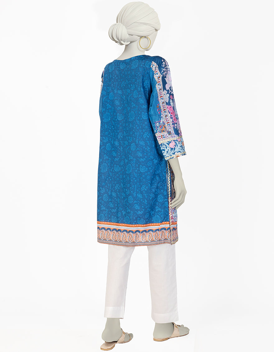 Lawn Blue Kurti - J. Junaid Jamshed