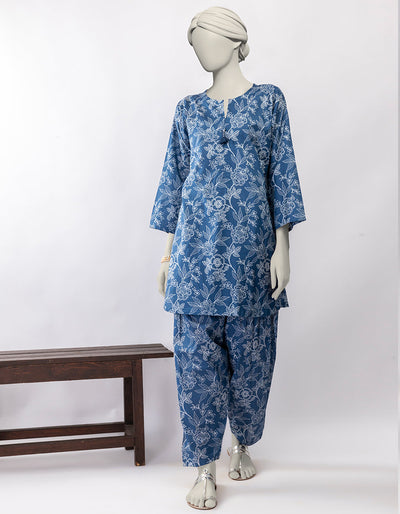 Lawn Blue Kurti - J. Junaid Jamshed